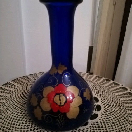 Vase or wine bottle like new, hand-painted 23x15