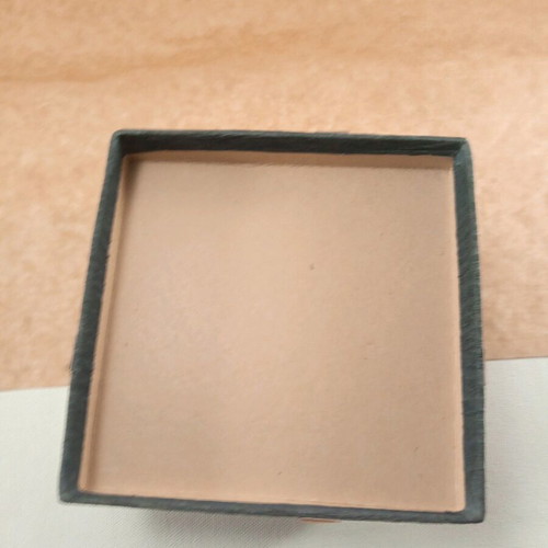 Hard gift box 12.5*5*5 cm beige and blue with bow new