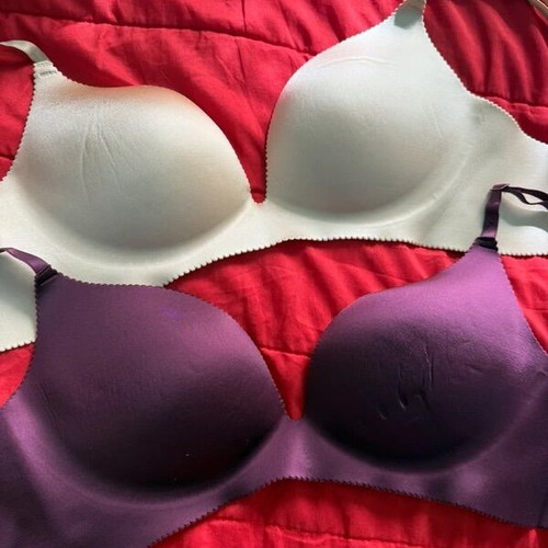 Primark bras 2 pieces 75D new, eggplant and beige colors