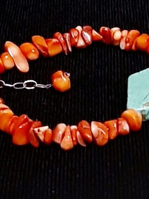 Capri bracelet with natural coral, turquoise and 925 silver, new