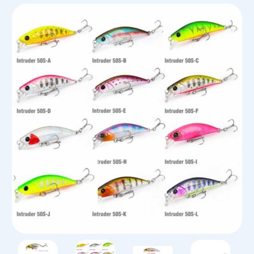 Tsurinoya Intruder 50S and 46S fishing lures