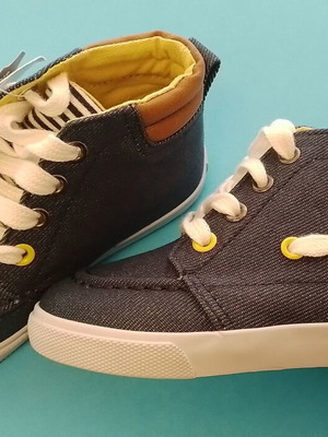 Μποτάκια jeans Verbaudet νούμερο 23 καινούργια, μπλε με δερμάτινη σόλα