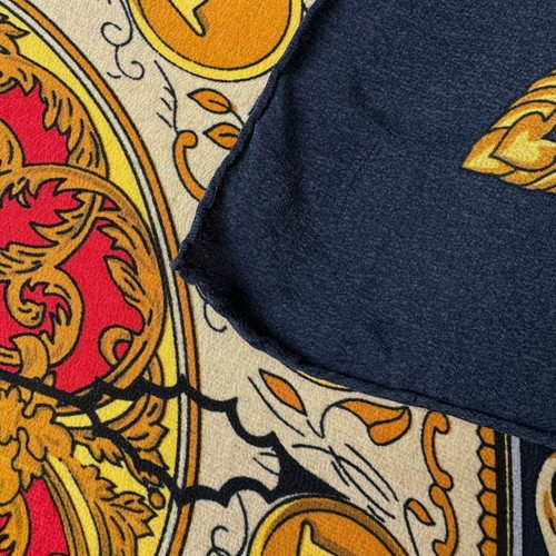 Silk scarf with vintage astronomy and navigation print, like new