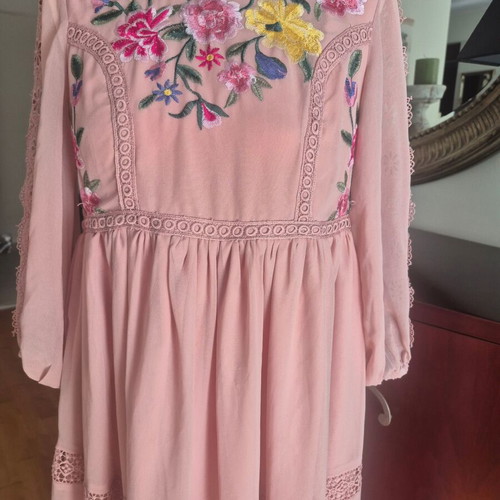 Asos maternity dress like new, pink multicolor, size M
