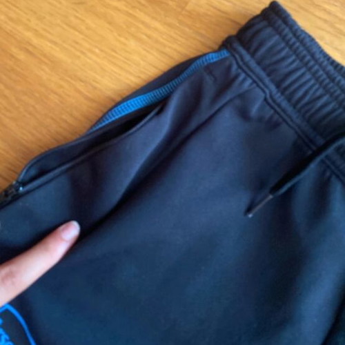 Adidas Arsenal FC training pants, navy with neon stripes
