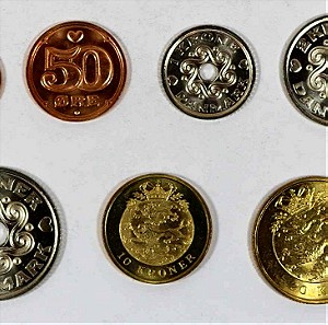DENMARK set 7 νομίσματα UNC