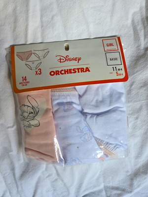 Disney Stitch Orchestra Παιδικά Σλιπ 3 Τεμάχια Μέγεθος 14 Ετών Καινούργια