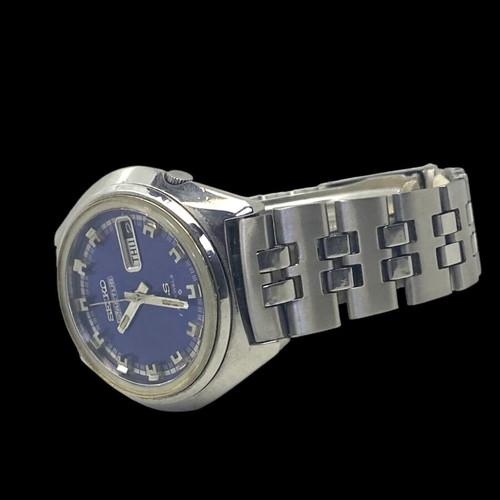 Seiko 5 Actus used men's watch with blue and white dial