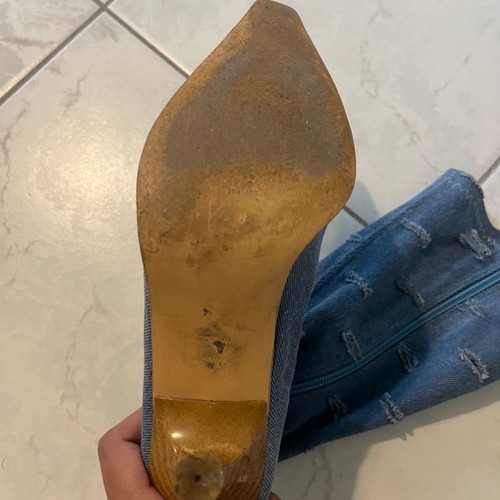 Denim boots used, size 36, 8.5 cm heel