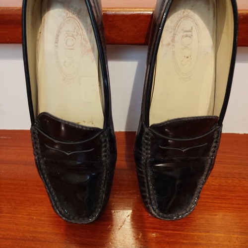 Tod's leather moccasins size 37.5 used, black