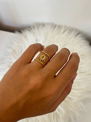 Sun ring adjustable, new, gold color