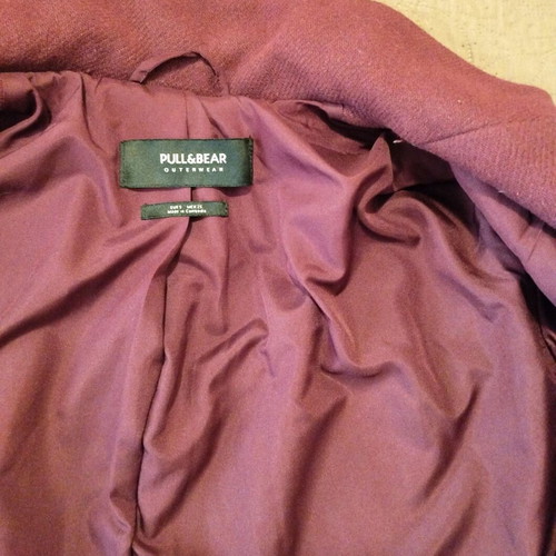Pull & Bear women's coat burgundy like new, sizes S and M