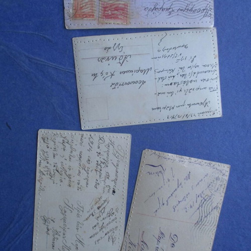 Greek postcards used, lot of 4, year 1912