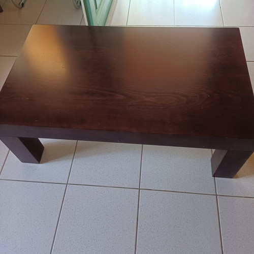 Coffee table made of solid wood, dark brown, like new