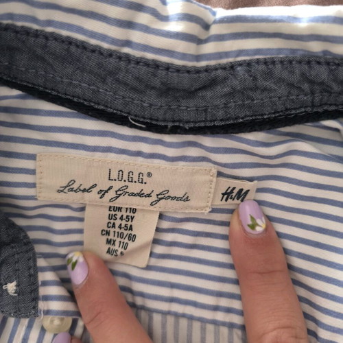 Long-sleeve shirt for boy 4-5 years H&M like new, striped white and blue