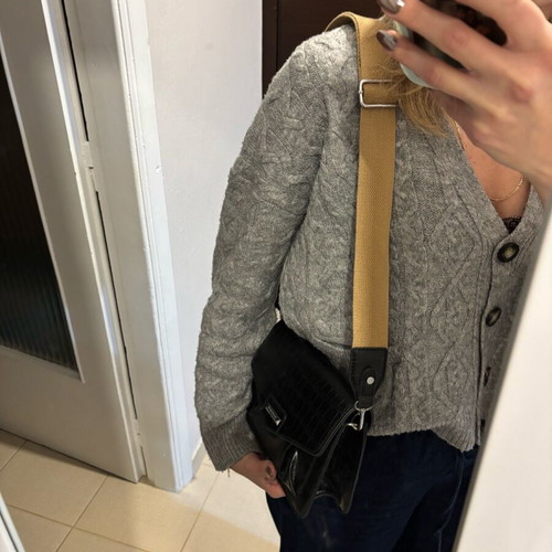 Crossbody bag unused, black and beige