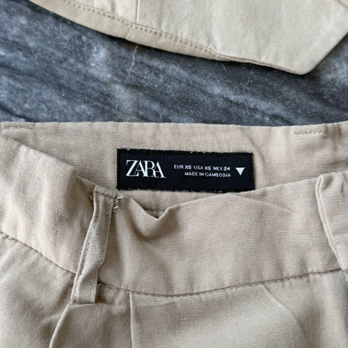 Zara beige set with shorts XS and vest S