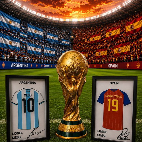 Premium 3D καδράκια World Cup προσωποποιημένο σετ 2 ποδοσφαιριστών