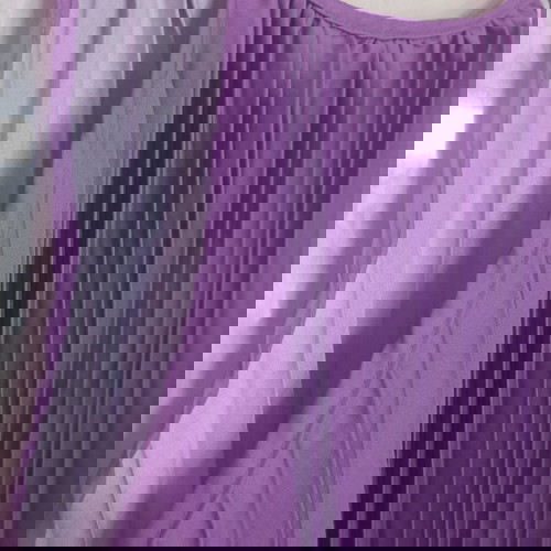 Μάξι φόρεμα πλισέ καινούργιο, ντεγκραντέ αποχρώσεις μοβ ροζ, one size