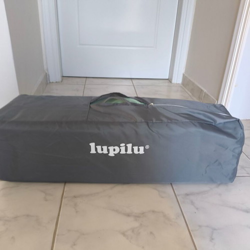 Lupilu travel playpen with carrying bag, grey and green