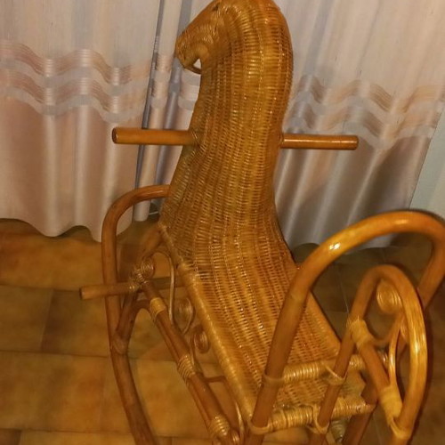 Children's rocking bamboo horse unused