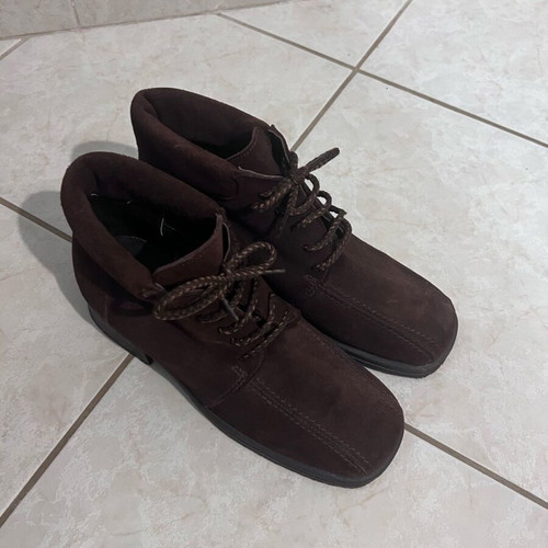 Boheme leather suede ankle boots like new, brown