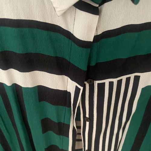 Mango women's striped shirt large green white black used