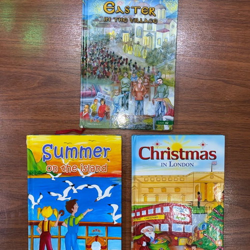 English practice books used, pack of 3 A1 & A2 levels