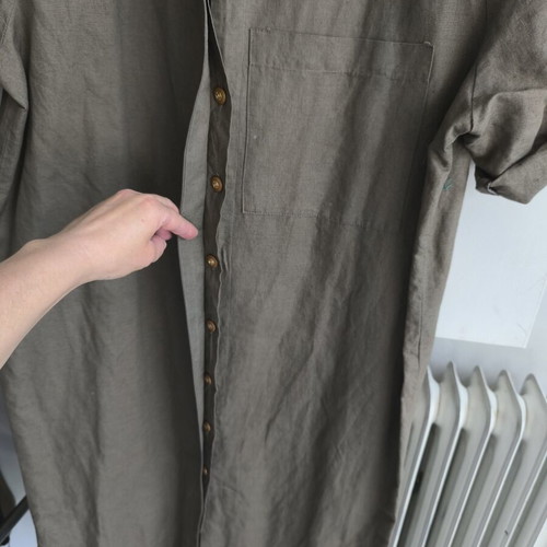 Linen dress XL like new, summer oil color