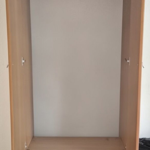 Wooden two-door wardrobe like new with 2 drawers, turquoise details