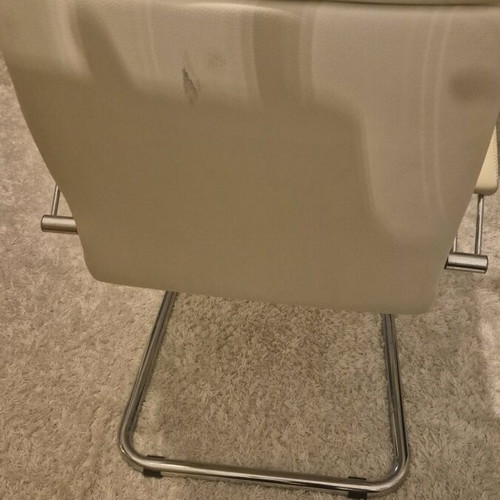 Office chairs beige used, set of 2, leatherette or leather