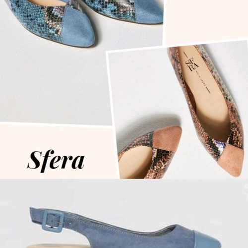 Sfera ballerinas new, pack of 3 pairs size 38, beige and blue