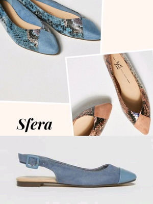 Sfera ballerinas new, pack of 3 pairs size 38, beige and blue