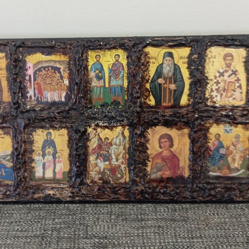 Byzantine Icon Composition like new, 40x14 cm