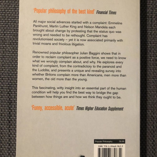 Complaint by Julian Baggini like new, psychology book