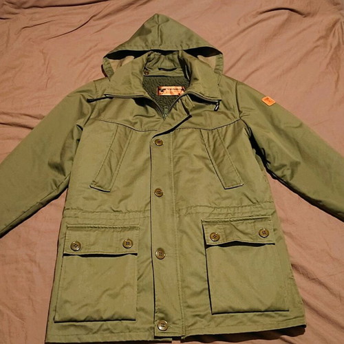 Tenson coat like new, green, with removable lining and hood