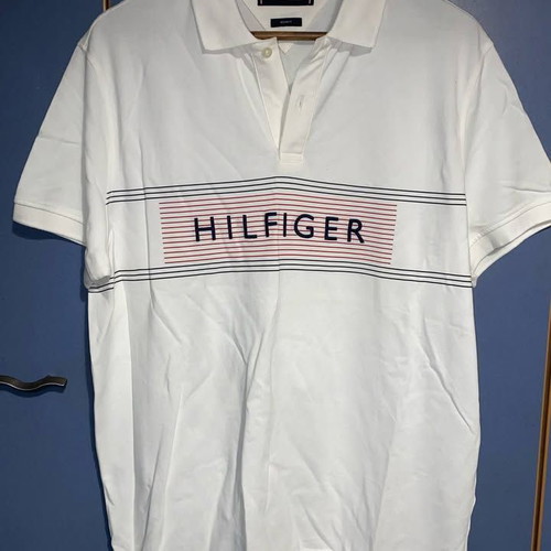 Tommy Hilfiger short sleeve shirt like new, white, size L