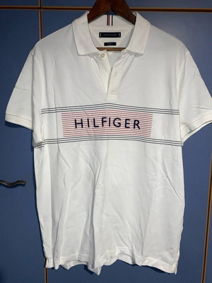 Tommy Hilfiger short sleeve shirt like new, white, size L