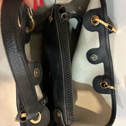 Emporio Armani women's black tote bag used with detachable pouch