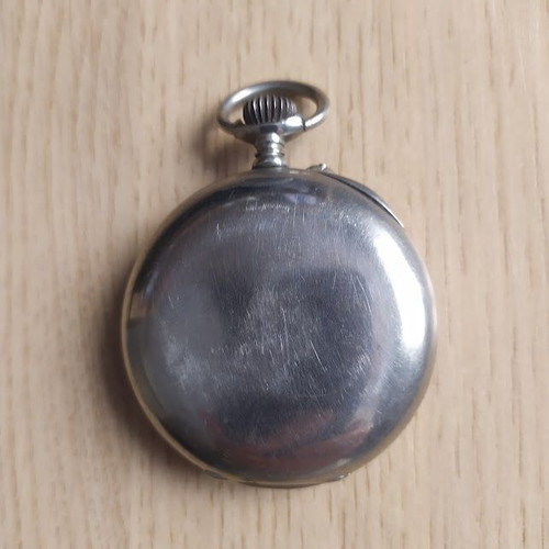 Longines men's pocket watch used, vintage, 9 Grands Prix, silver