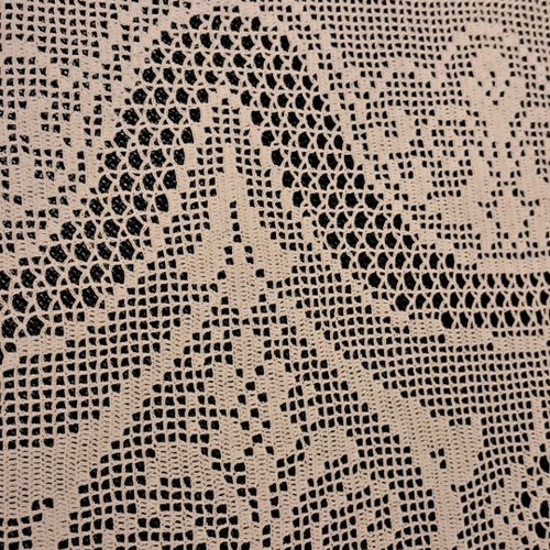 Knitted lace used, 2 pieces for curtains 60×40
