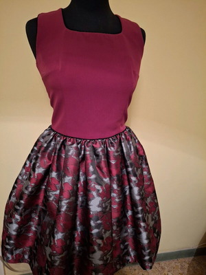 Φόρεμα Lina Liri καινούργιο medium μπορντό και γκρι