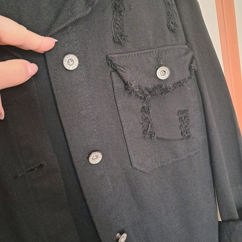 Black oversized denim shacket like new, one size