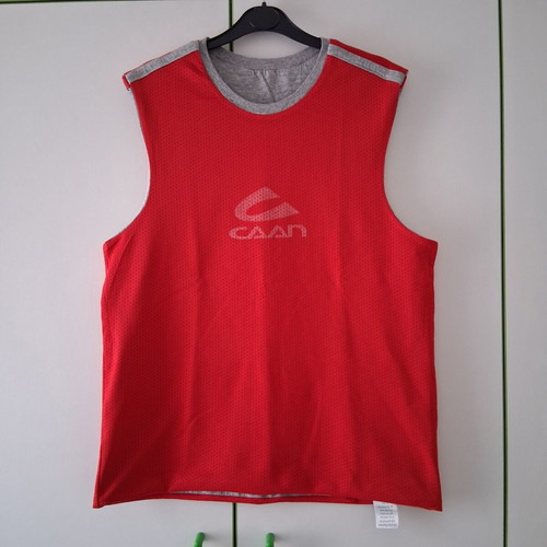 Double Face Sleeveless Shirt Caan like new, gray and red