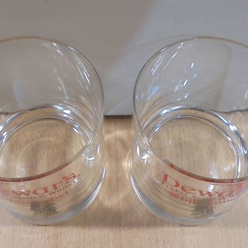 Dewar's Scotch Whisky set of two promotional glasses used