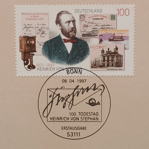 German stamp 1997 with Bonn first day cancellation