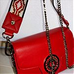  La Martina κόκκινη τσάντα χιαστί και ώμου (λουράκι και αλυσίδα)
