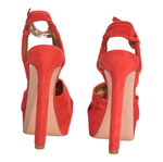Aquazzura red suede platform sandals EU 37.5