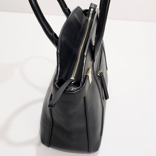 Furla Alice leather handbag used, black, 34cm