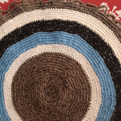 Handmade small knitted rug new